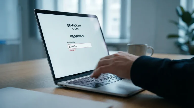 Expired bonus code error message on a casino registration screen"