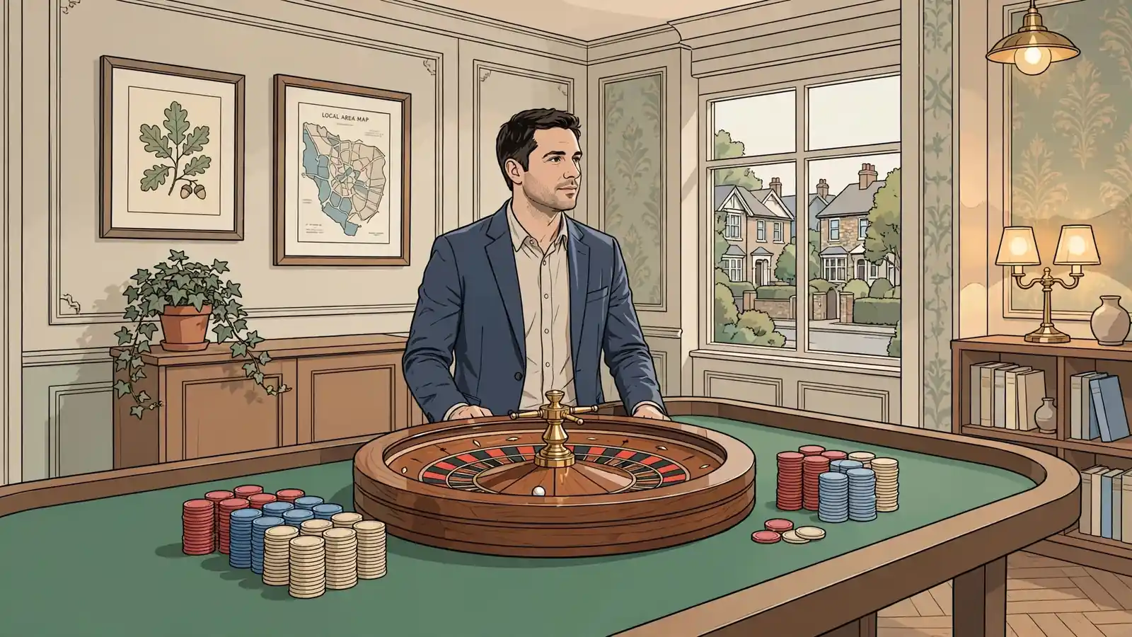 Live roulette studio with croupier and wheel in the UK